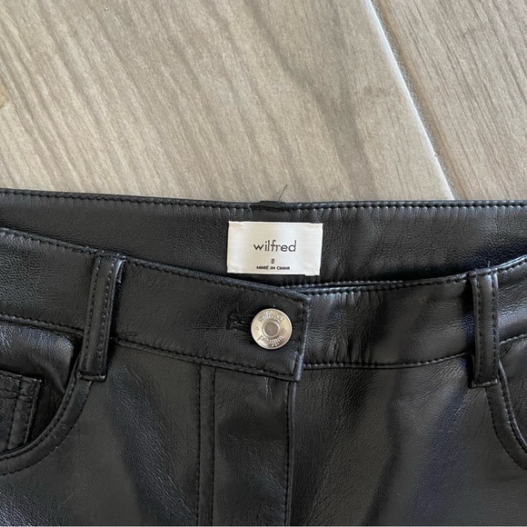 Aritzia Wilfred | The Melina Pant In Black Faux Leather - Picture 3 of 5